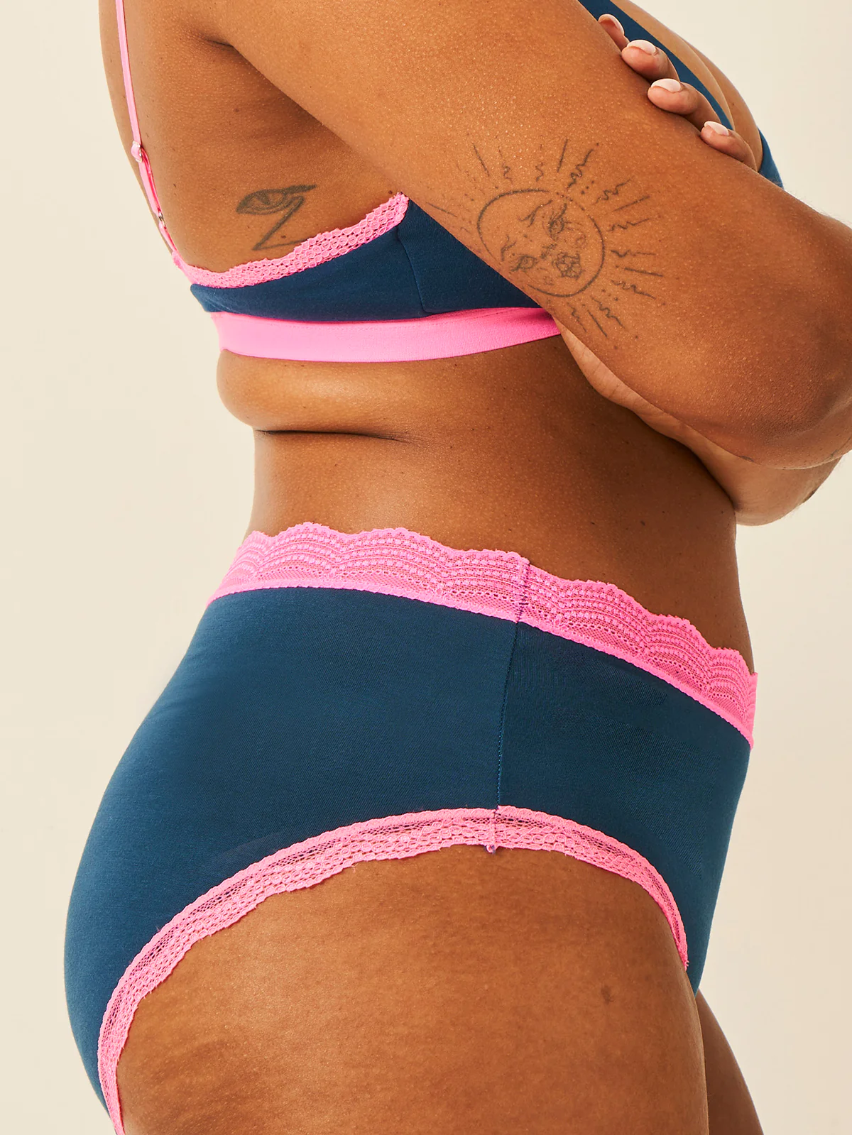 High Rise Knicker - Midnight Neon Pink - Image 11