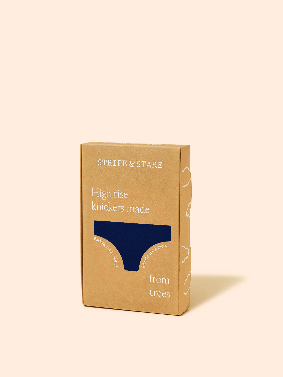 High Rise Knicker  - Navy & Neon Peach - Image 7