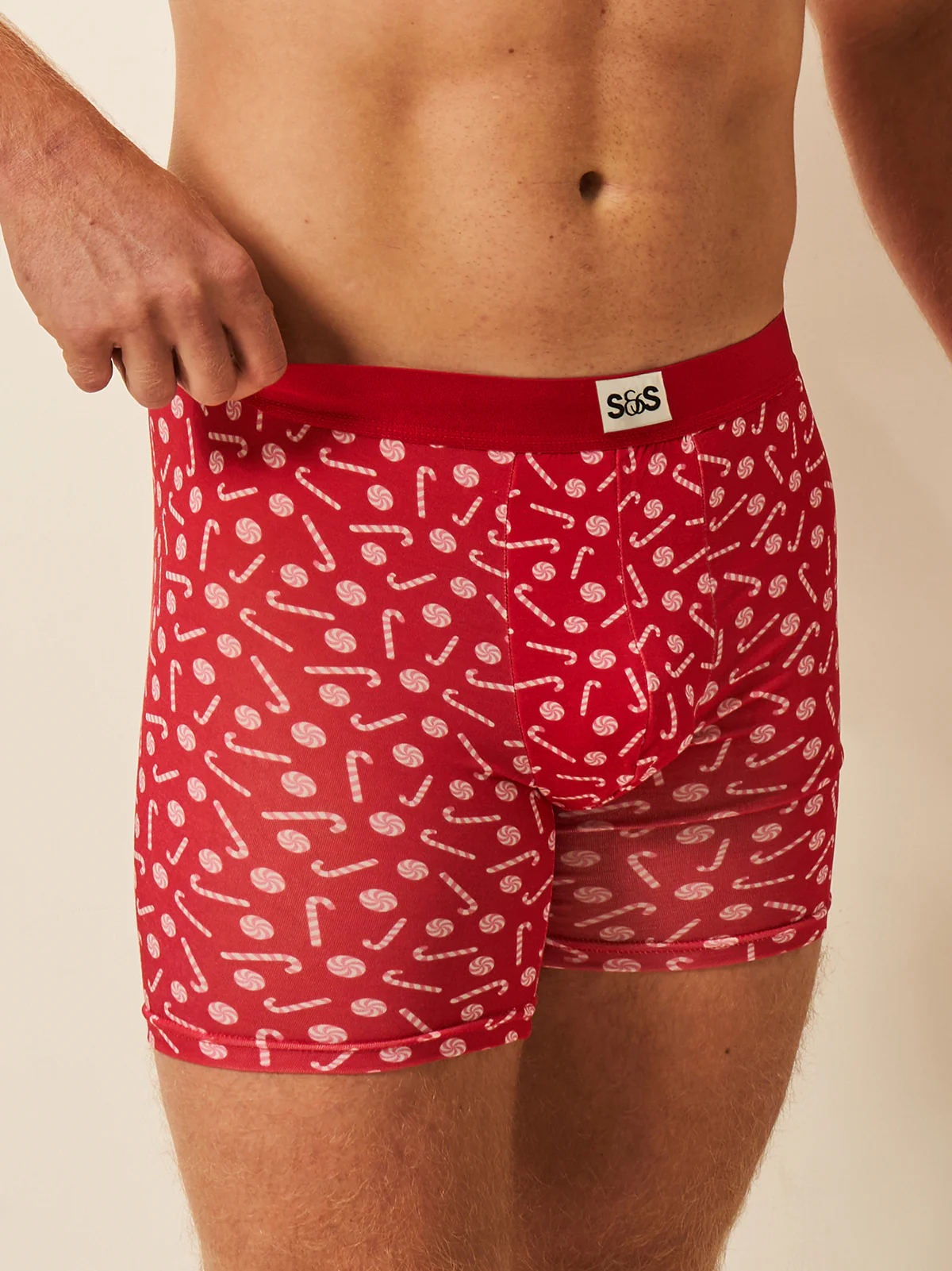 Men's Boxer - Candy Cane Swirl - Image 3