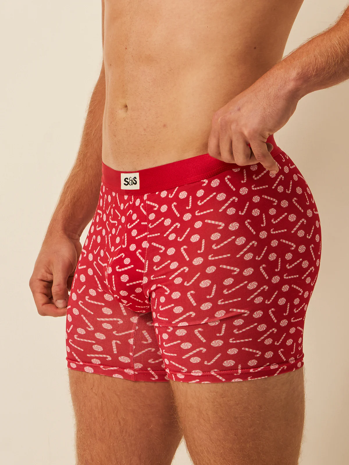 Men's Boxer - Candy Cane Swirl - Image 4