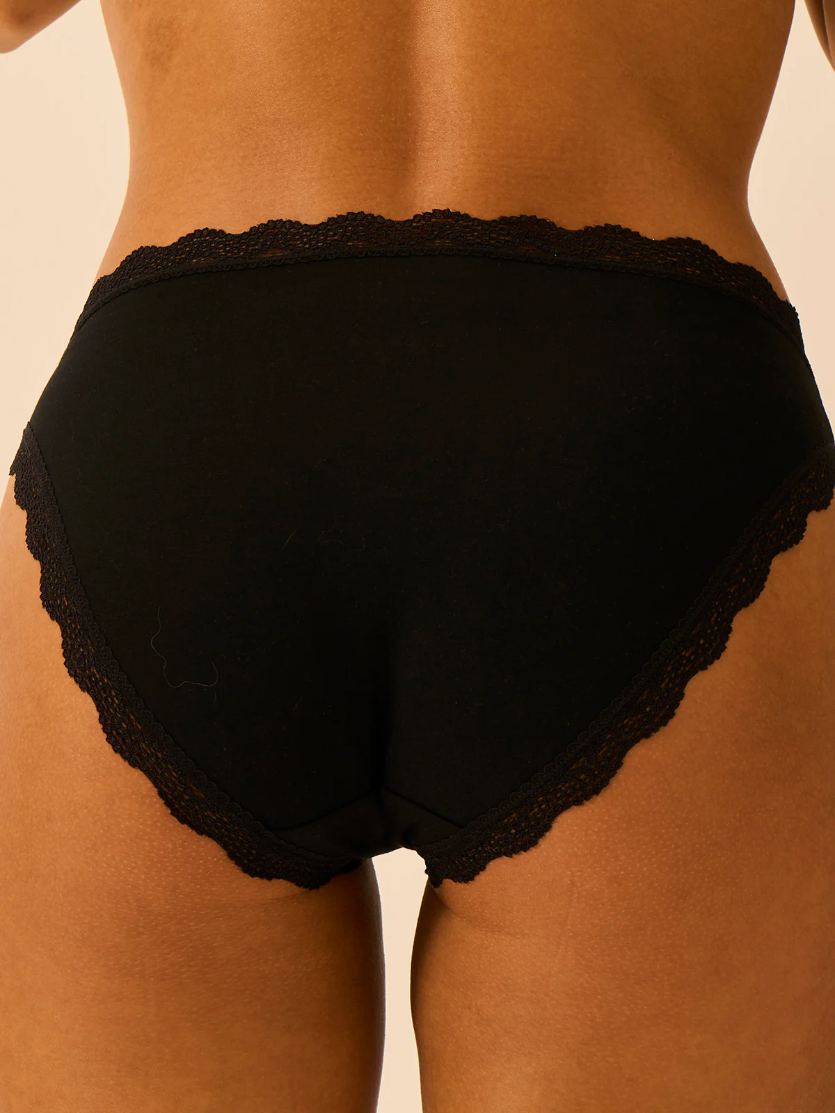 Mid Rise High Leg Knicker - Black - Image 3