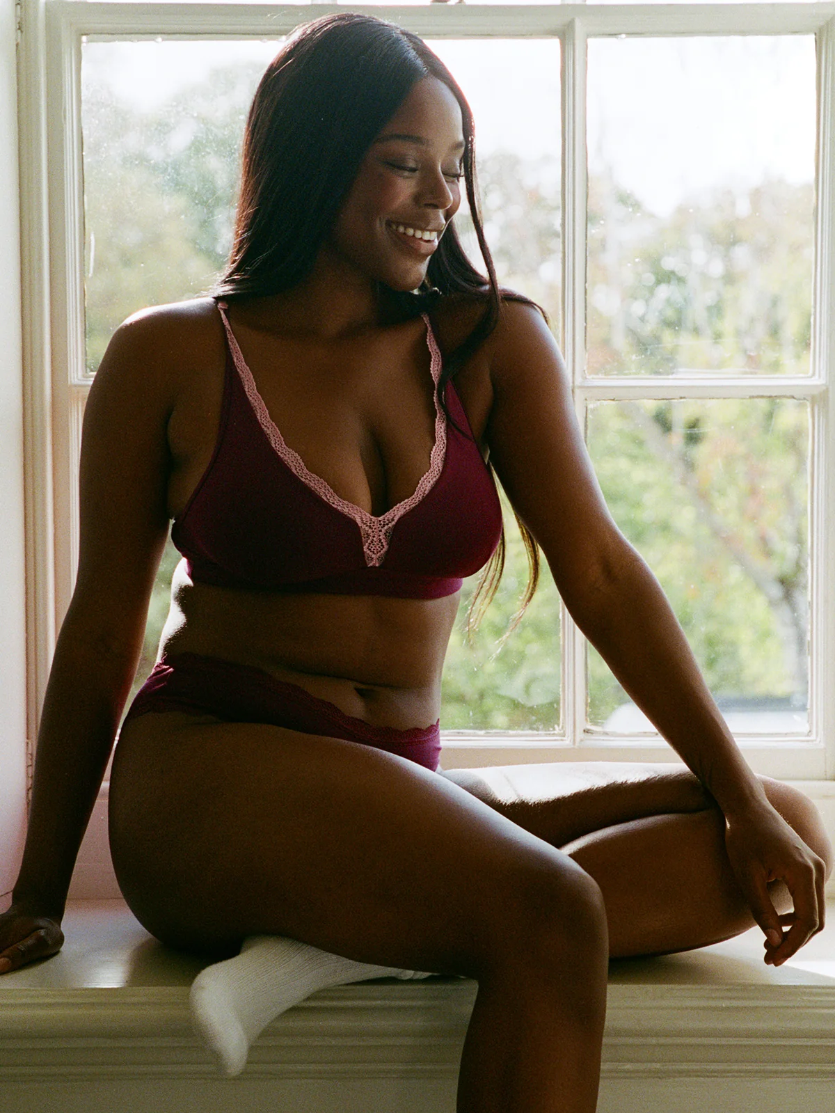 The Original Knicker - Black Cherry & Dusky Pink - Image 7